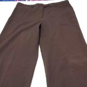 Larry Levine Brown Stretchy Wide Leg Business Casual Pants